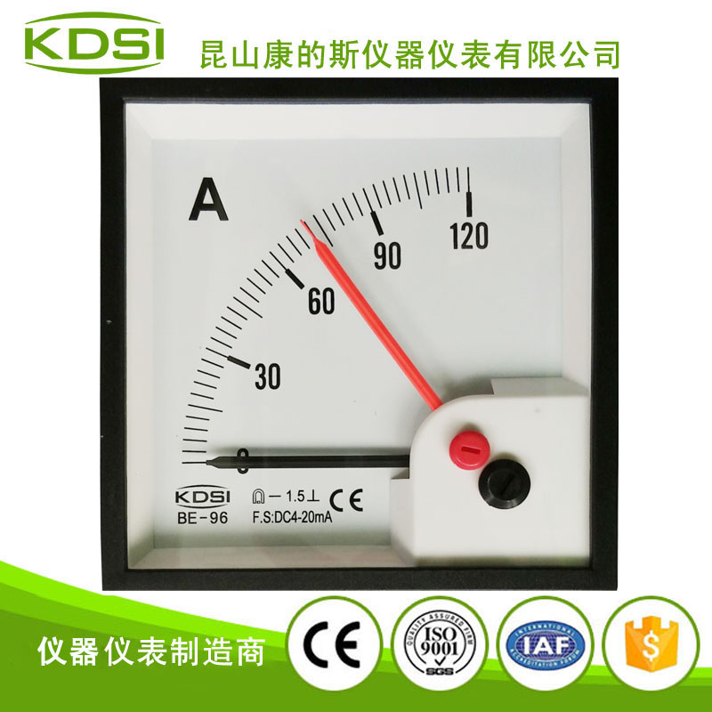 指针式直流电流表 BE-96 DC4-20mA 120A 双针