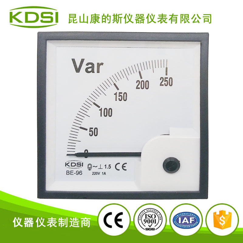 指针式功率表 BE-96 250Var 220V 1A 单相无功功率表