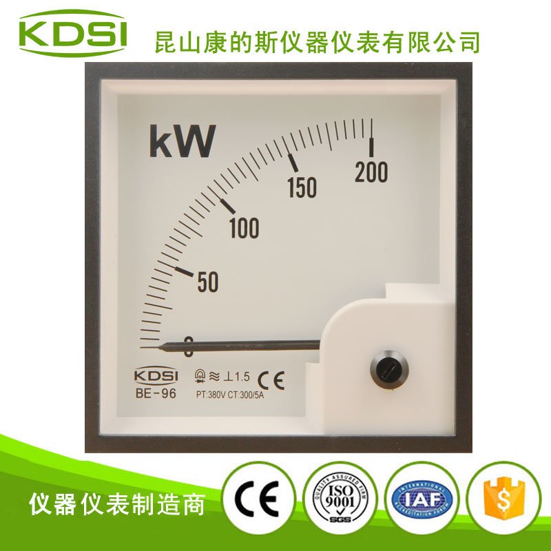 指针式功率测量仪BE-96 200kW 300-5A 380V