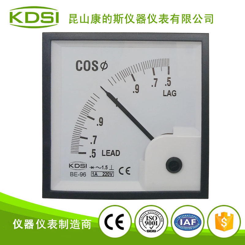指针式功率因数表 BE-96 COS 1A 220V 单相