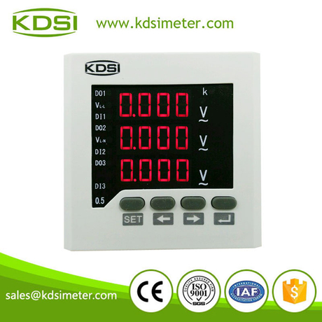 三相交流电压表 80*80 AC300V 电压变比可编程