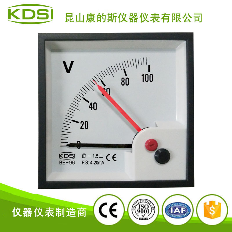 指针式双针直流电流电压表 BE-96 4-20mA 100V