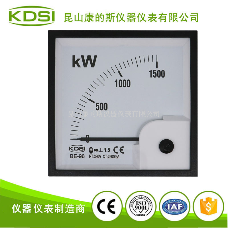 指针式功率表BE-96 1500KW 380V 2500-5A