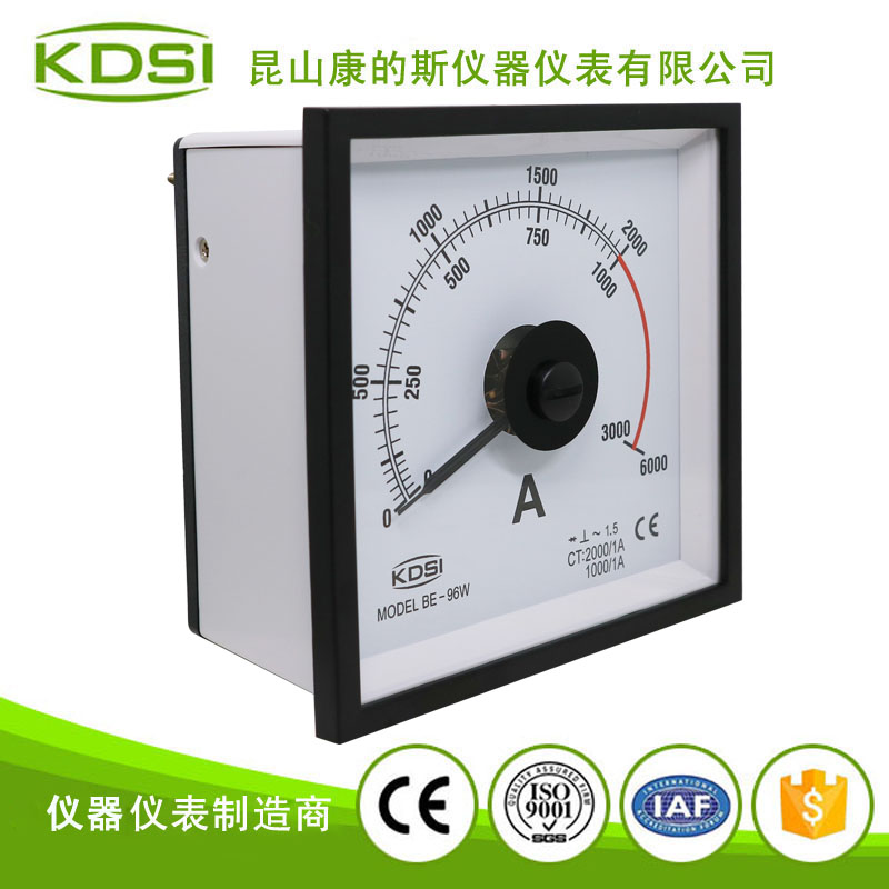 指针式交流电流表BE-96W AC2000-1A 3倍双刻度-1