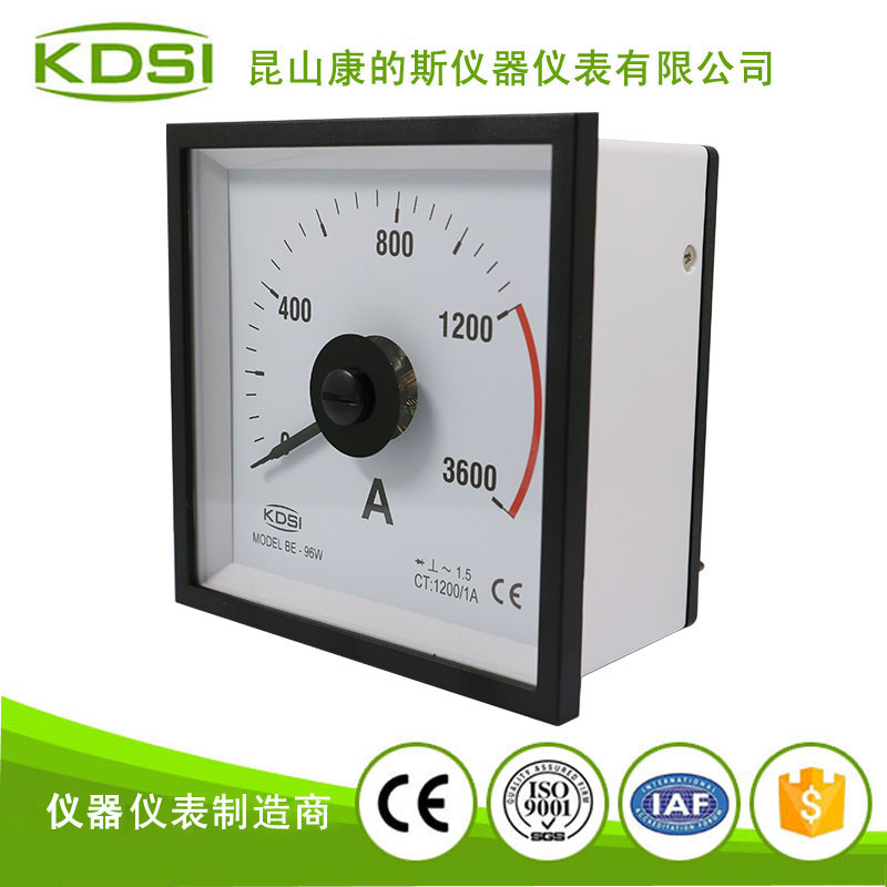 指针式交流电流表BE-96W AC1200-1A 3倍-1