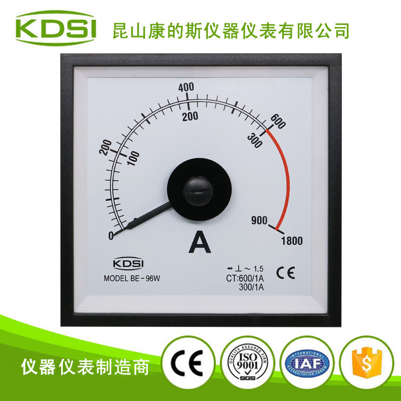 指针式交流电流表BE-96W AC600-1A 3倍双刻度
