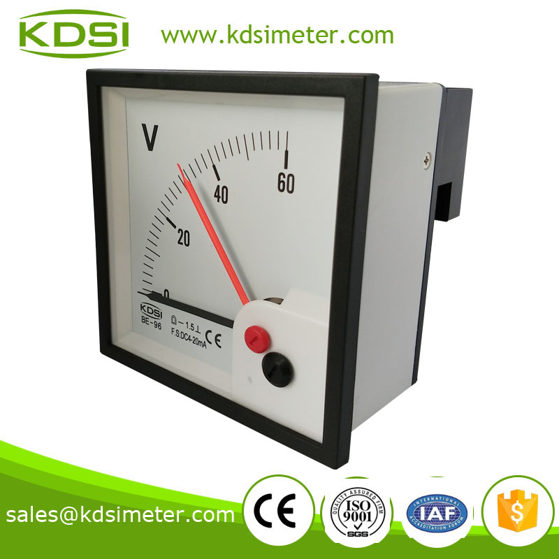 双指针直流电流电压表 BE-96 DC4-20mA 60V-1