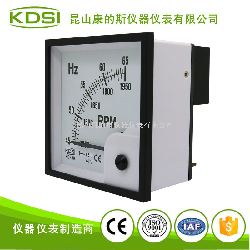 指针式频率表BE-96 45-65HZ 1350-1950 440V-2