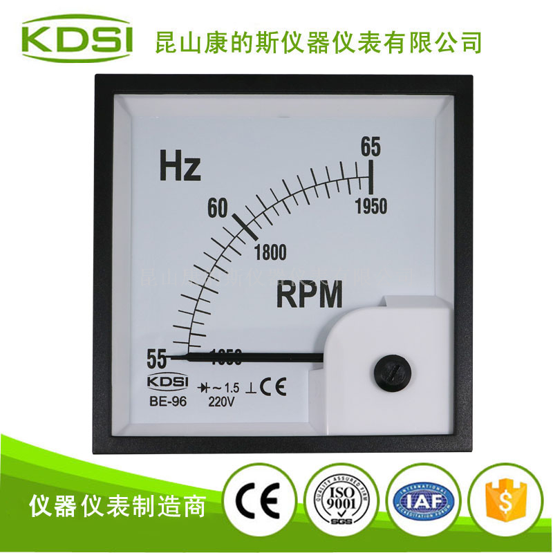 指针式频率 转速表BE-96 55-65Hz 1650-1950rpm 220v-1