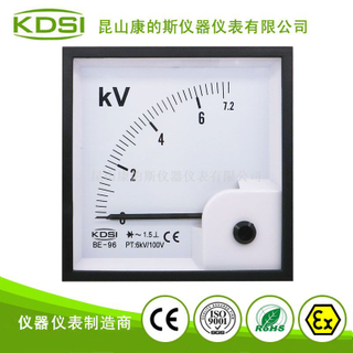 方形开孔指针电压表BE-96 AC7.2kV 6kV/100V整流式