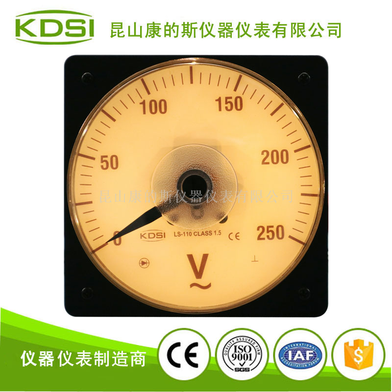 指针式圆形交流电压表LS-110 AC250V 黄色灯光显示